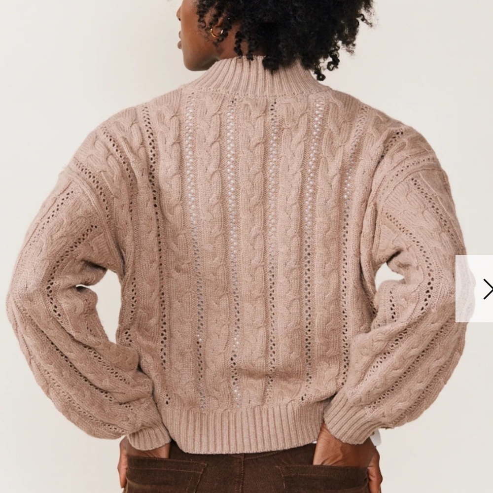 ABLE Ruth Cable Knit Cropped Cardigan Size X Small - Picture 4 of 9